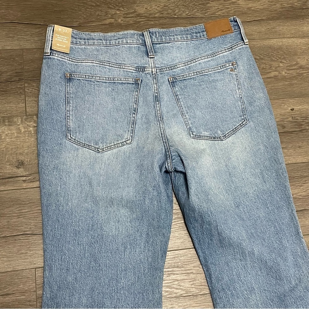 MADEWELL The Perfect Vintage Flare Jean Blue Delavan Wash Sz 33 NWT 90's - Picture 10 of 10